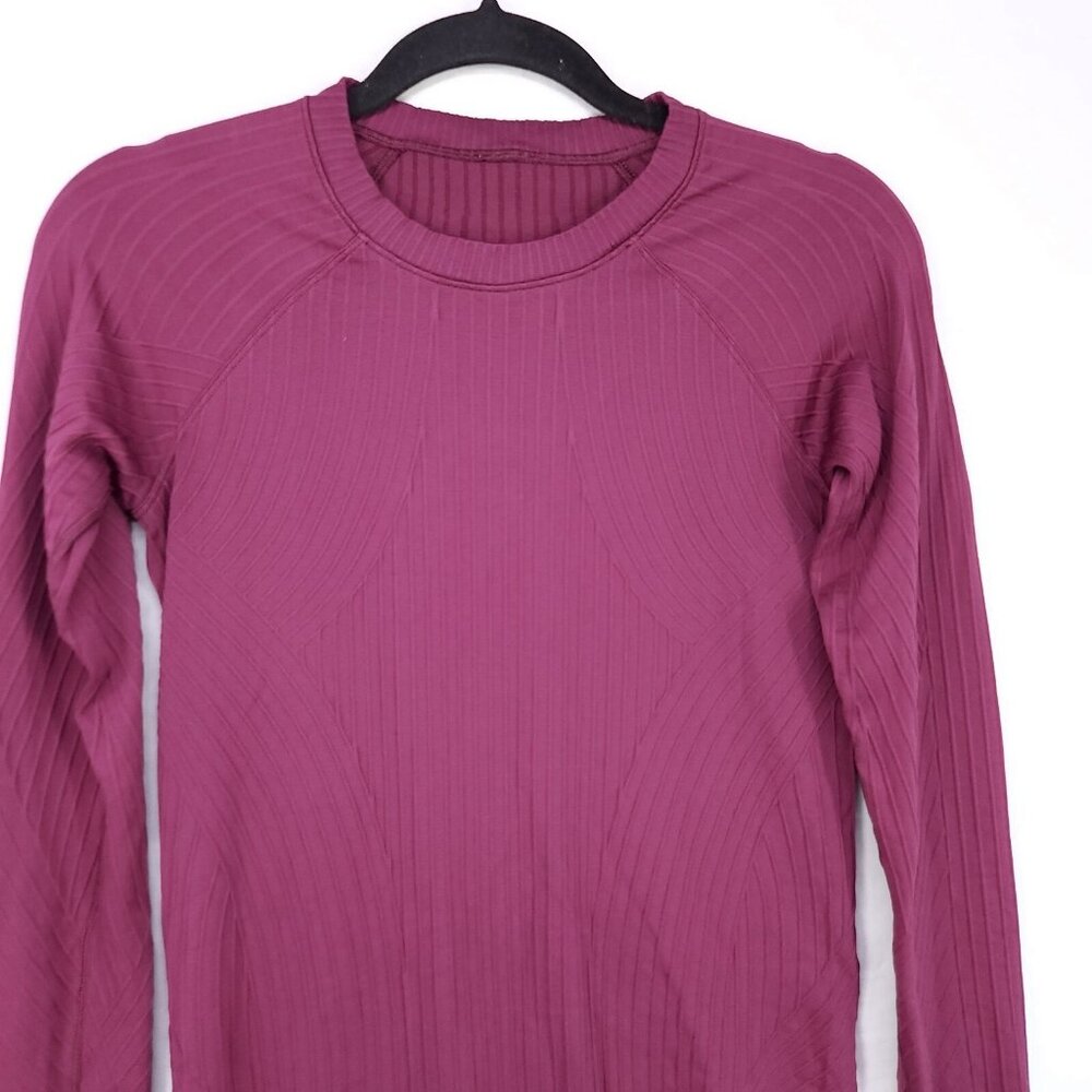 Lululemon Rest Less Pullover Top Women's 6 Long Sleeve Ribbed Thumb Holes - Picture 4 of 9
